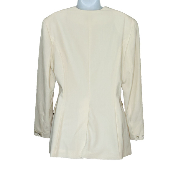 Betty Barclay Blazer Size 12 Cream Longline Jacket Wool Blend - Picture 2 of 9